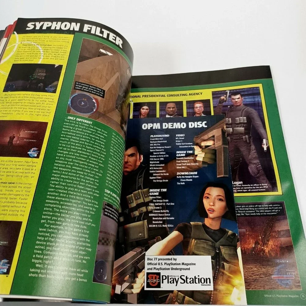 PlayStation Magazine Syphon Filter 04' Issue 77 INCLUDES DEMO DISC *MINOR WEAR